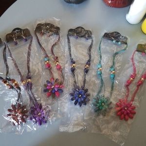 Flower necklace and earring set